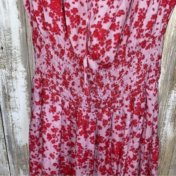 NWT Cupcakes & Cashmere Floral Puff Sleeve Smocked Waist Dress - Picture 3 of 5